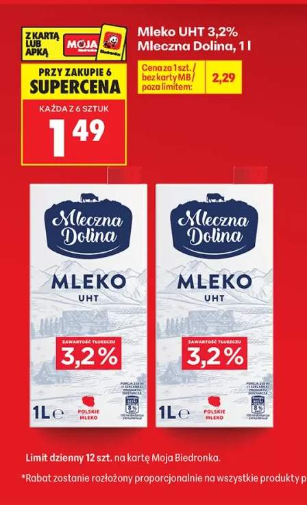 Mleko UHT Mleczna Dolina 3,2%