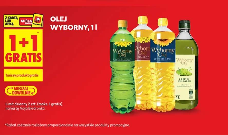 Olej rzepakowy Wyborny z oliwą z oliwek 5% +3 warianty