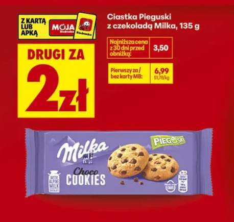 Ciastka Pieguski z czekoladą Milka