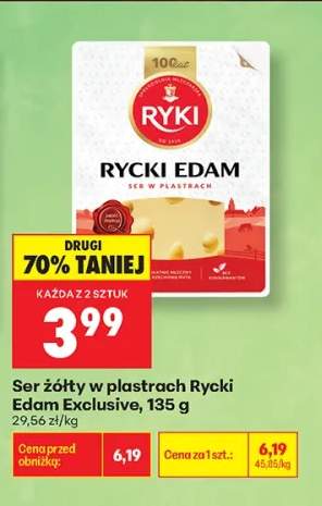 Ser żółty w plastrach Rycki Edam Exclusive Ryki