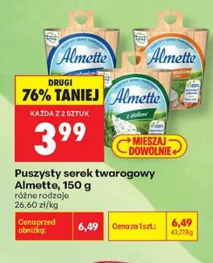 Puszysty serek twarogowy Almette z ziołami +2 warianty