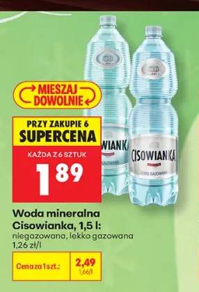Woda mineralna niegazowana Cisowianka +1 wariant