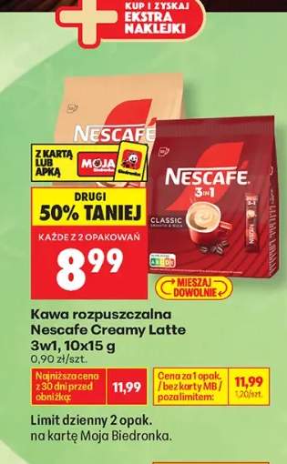 Kawa rozpuszczalna Nescafe Creamy Latte 3w1 +1 wariant