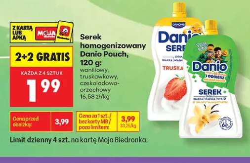 Serek homogenizowany Danio Pouch waniliowy +2 warianty
