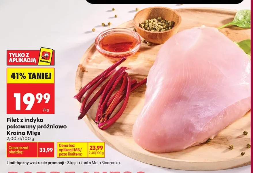 Filet z indyka pakowany próżniowo Kraina Mięs