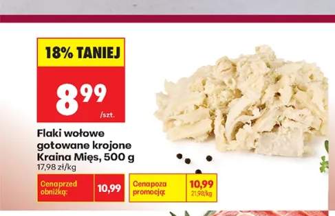Flaki wołowe gotowane krojone Kraina Mięs