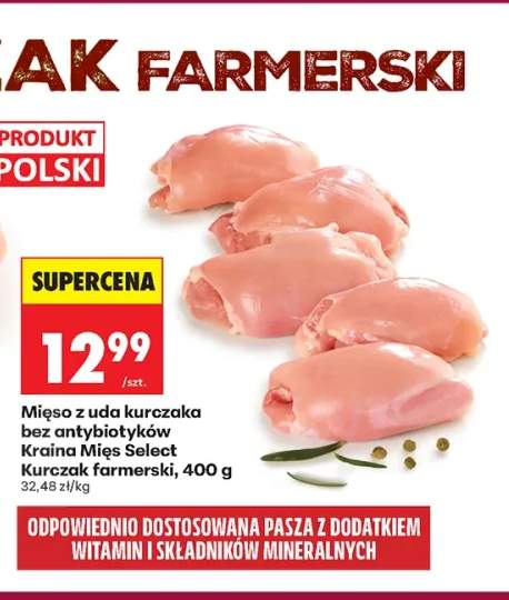 Mięso z uda kurczaka bez antybiotyków Kraina Mięs Select Kurczak farmerski