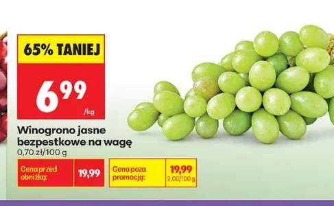 Winogrona jasne bezpestkowe