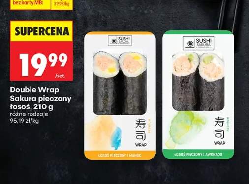 Double Wrap Sakura pieczony łosoś i mango +1 wariant