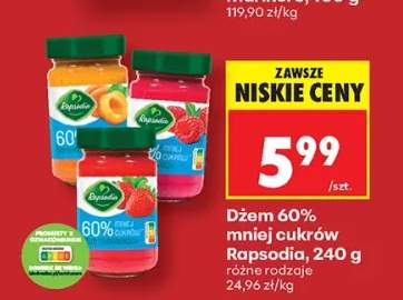 Dżem 60% mniej cukrów Rapsodia