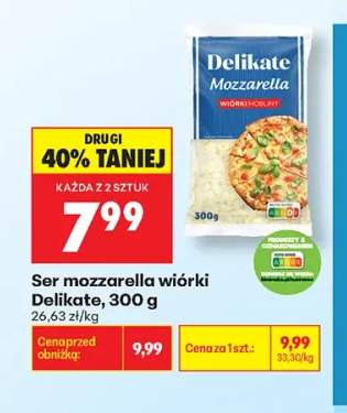 Ser mozzarella wiórki Delikate