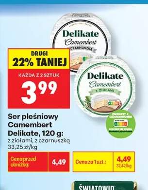 Ser pleśniowy Camembert Delikate z ziołami +1 wariant