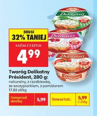 Twaróg Delikatny Président z rzodkiewką +3 warianty
