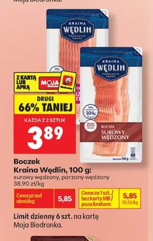 Boczek surowy wędzony Kraina Wędlin +1 wariant