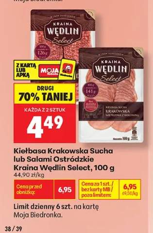 Kiełbasa krakowska sucha Kraina Wędlin Select +1 wariant