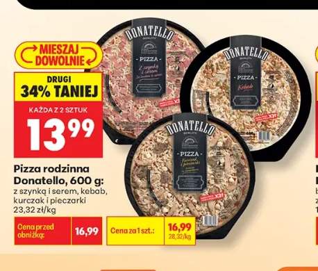 Pizza rodzinna kebab Donatello +2 warianty