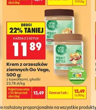 Krem z orzeszków ziemnych Go Vege z kawałkami +1 wariant