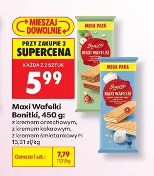 Maxi Wafelki z kremem orzechowym Bonitki +2 warianty