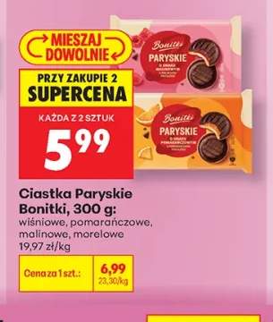 Ciastka Paryskie wiśniowe Bonitki +3 warianty