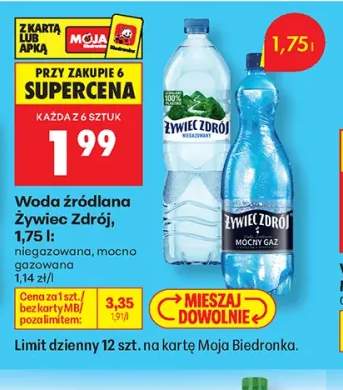 Woda źródlana niegazowana Żywiec Zdrój +1 wariant