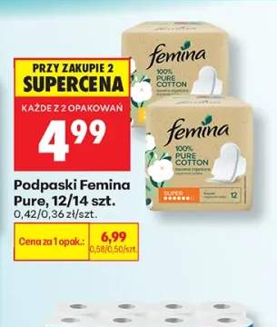 Podpaski Femina Pure 12 szt. +1 wariant