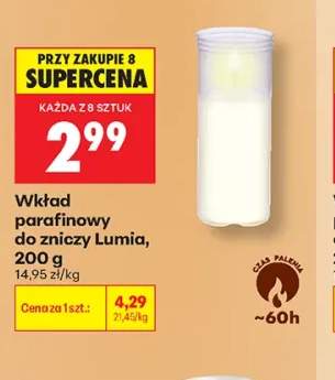 Wkład parafinowy do zniczy Lumia