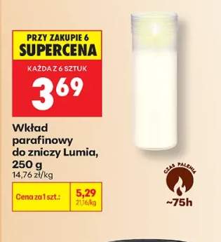 Wkład parafinowy do zniczy Lumia