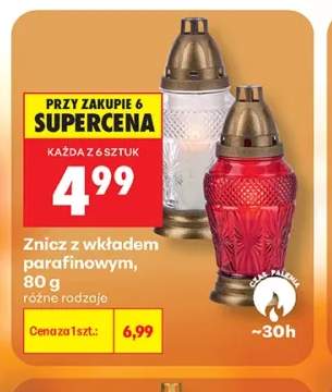 Znicz z wkładem parafinowym 80 g