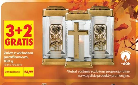 Znicz z wkładem parafinowym 180 g