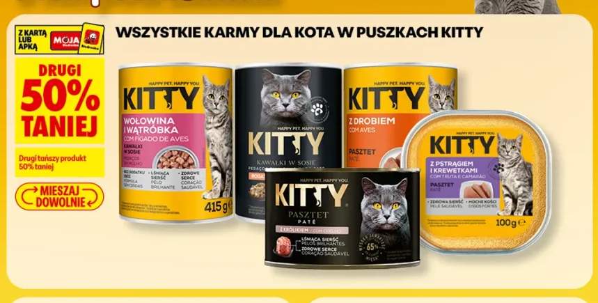 Karmy dla kota w puszkach Kitty +5 wariantów