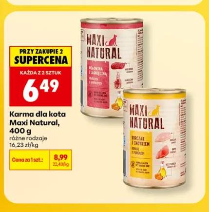 Karma dla kota wołowina z jagnięciną Maxi Natural +1 wariant
