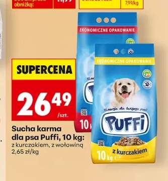 Sucha karma dla psa Puffi z kurczakiem +1 wariant