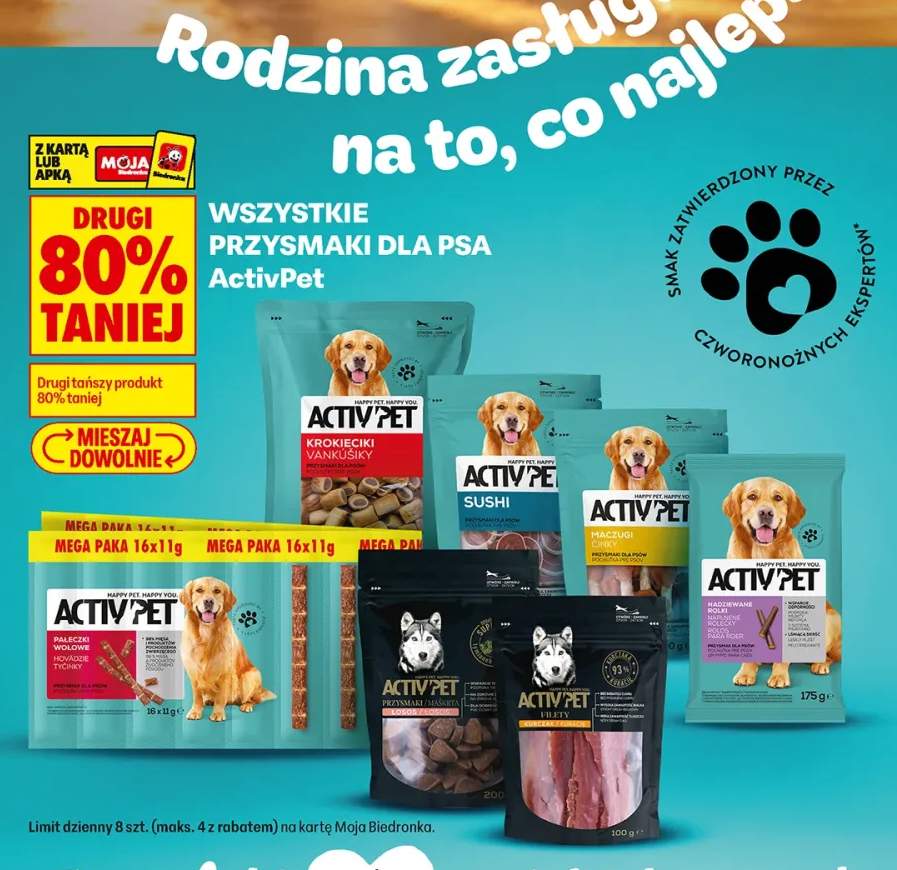 Przysmak dla psa pałeczki wołowe ActivPet 16-pak +7 wariantów
