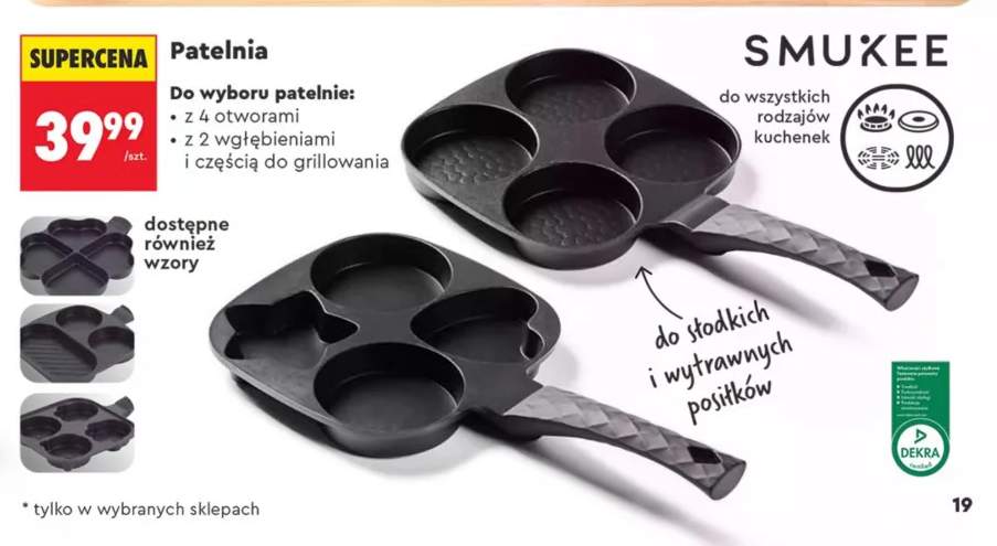 Patelnia z 4 otworami Smukee +1 wariant