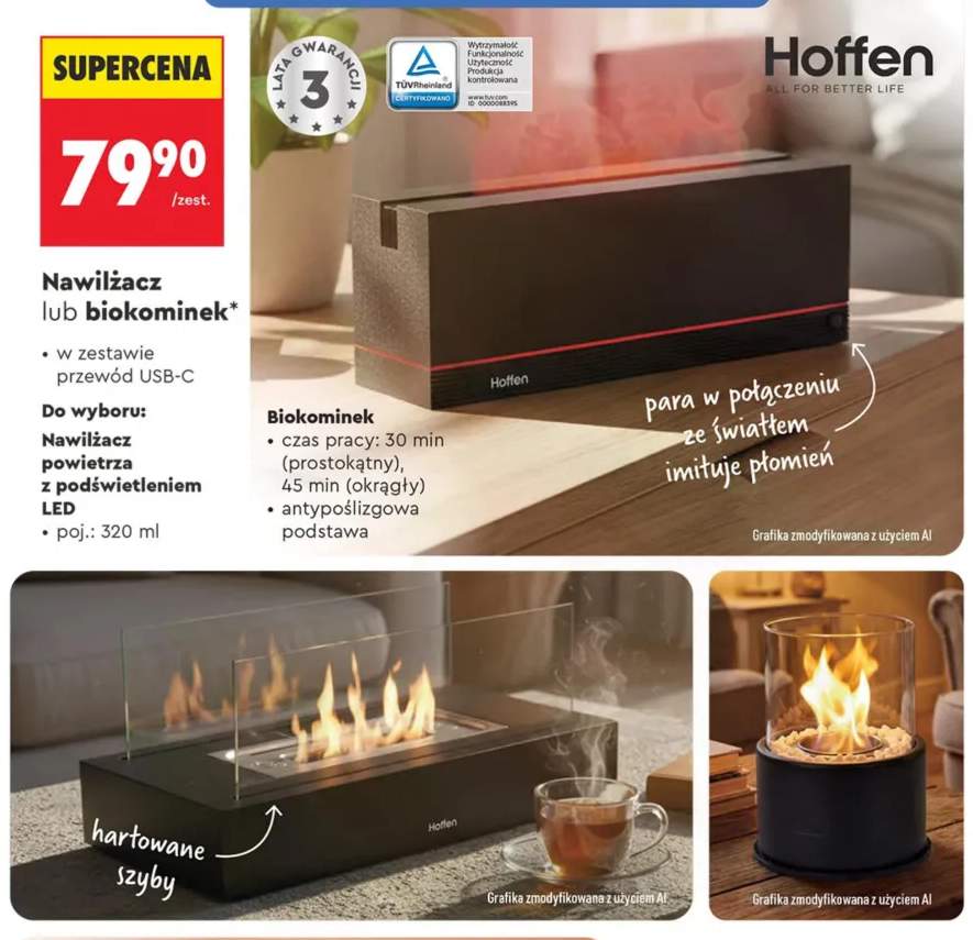 Biokominek prostokątny Hoffen +2 warianty