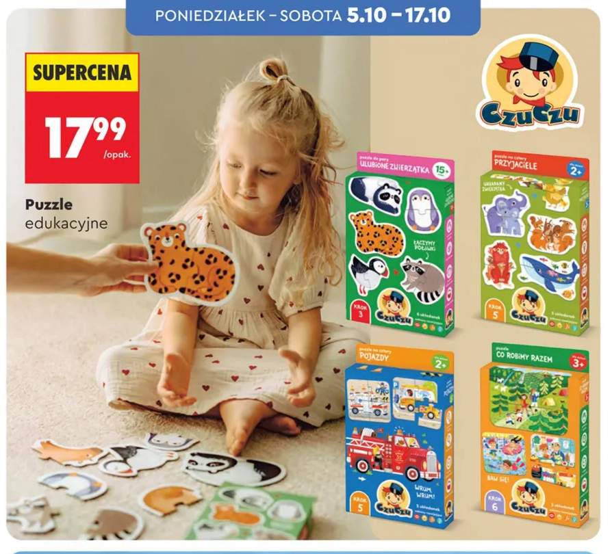 Puzzle edukacyjne Ulubione zwierzątka CzuCzu +3 warianty