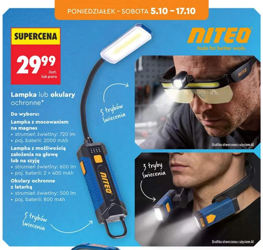 Lampka z mocowaniem na magnes Niteo +2 warianty