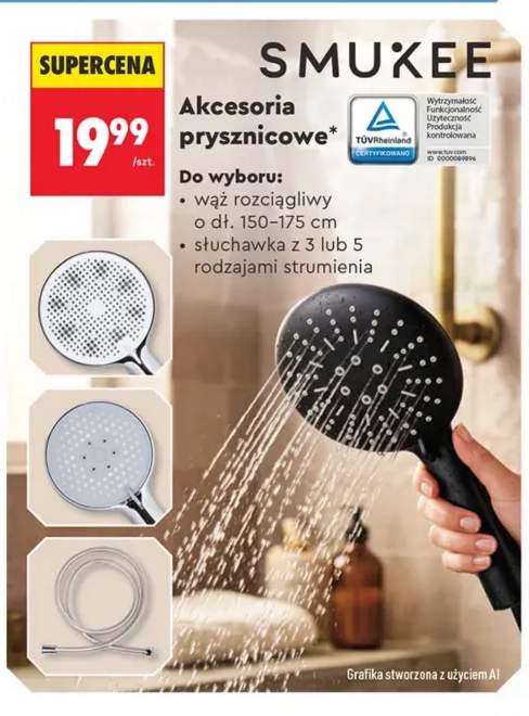 Wąż prysznicowy rozciągliwy 150-175 cm Smukee +2 warianty