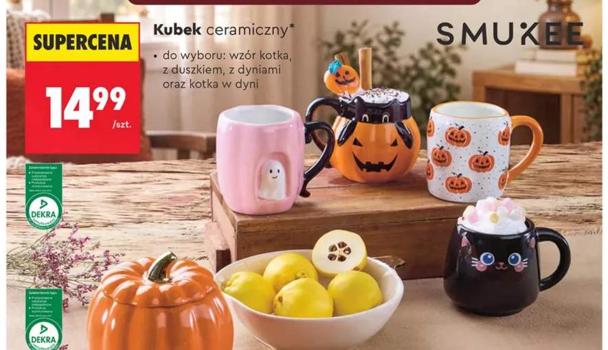 Kubek ceramiczny wzór kotka Smukee +3 warianty
