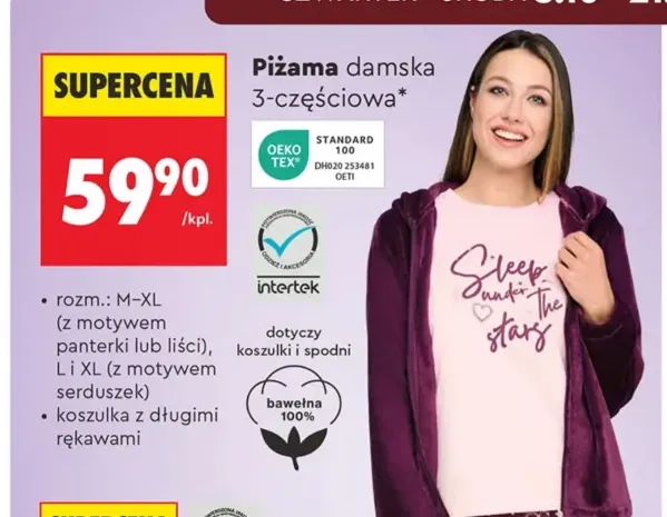 Piżama damska 3-częściowa