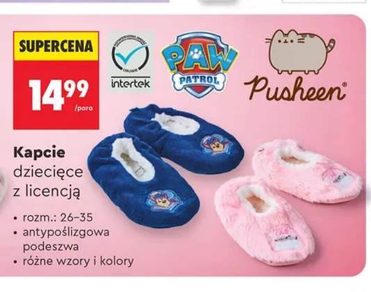 Kapcie dziecięce z licencją