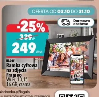 Ramka cyfrowa na zdjęcia Frameo 10,1" 16 Gb czarna Blow