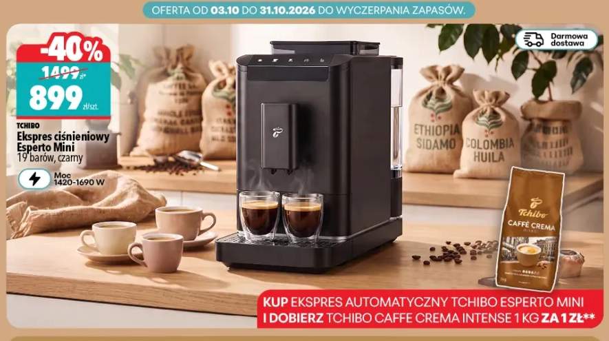 Ekspres ciśnieniowy Esperto Mini czarny Tchibo