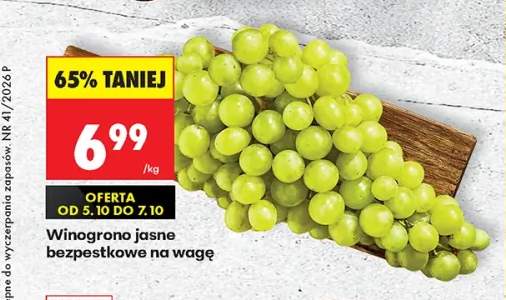 Winogrona jasne bezpestkowe