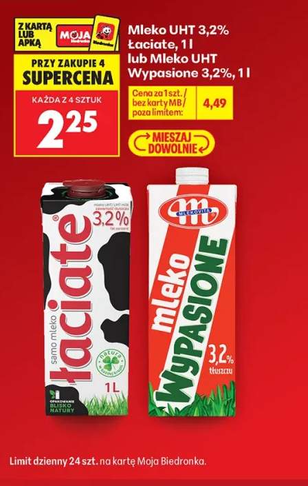 Mleko UHT Łaciate 3,2% +1 wariant
