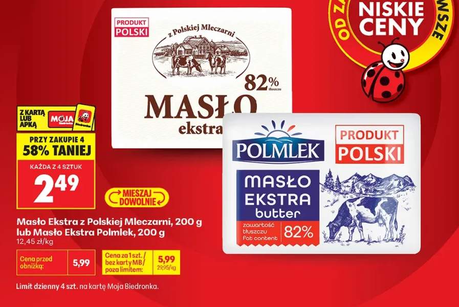 Masło ekstra z Polskiej Mleczarni +1 wariant