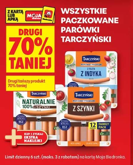 Paczkowane parówki Tarczyński +3 warianty
