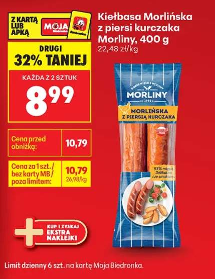 Kiełbasa Morlińska z piersi kurczaka Morliny