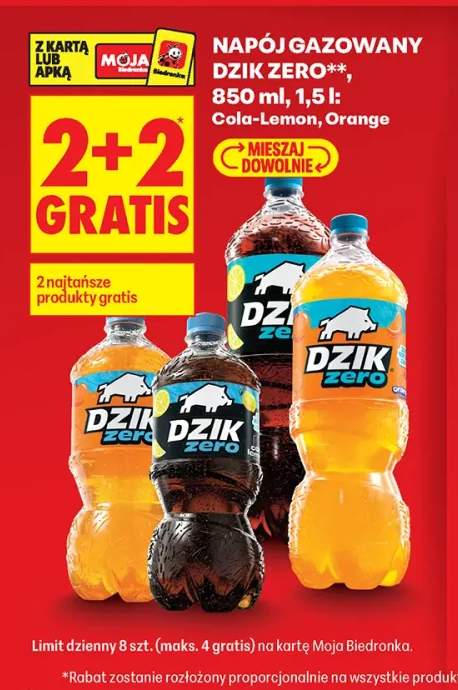 Napój gazowany Dzik Zero Cola-Lemon +1 wariant