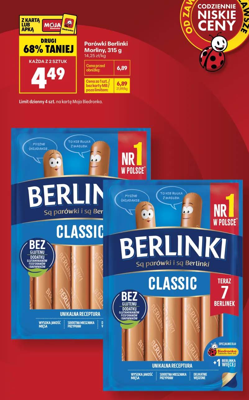 Parówki Berlinki Morliny